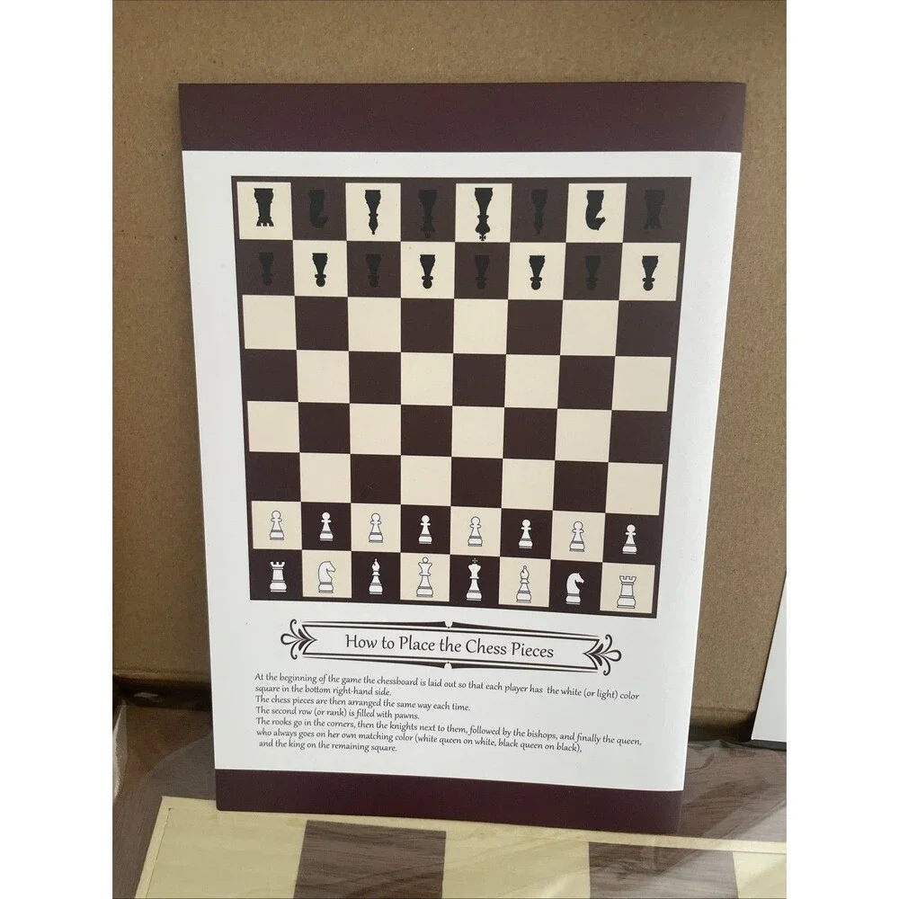 ASNEY Upgraded Magnetic Chess Set, 12” X 12” Folding Wooden Chess Set New Unopen